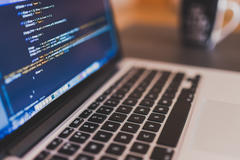 Notebook with code on screen