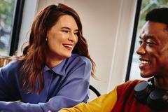 Close up of two smiling colleagues