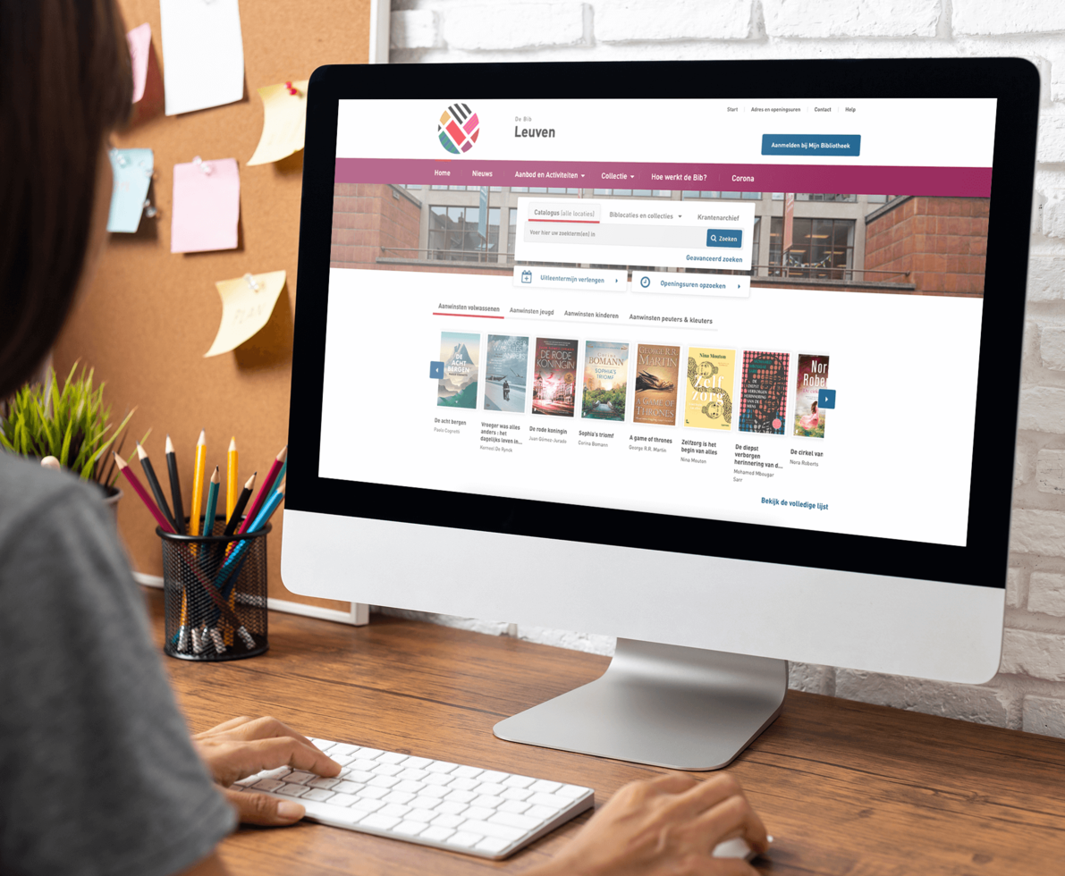 Photo of a library website.