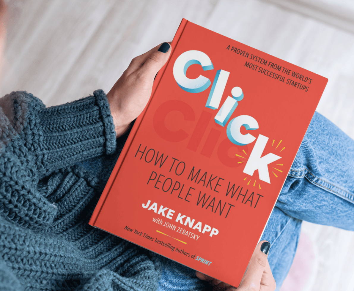 click the book, showing on lap
